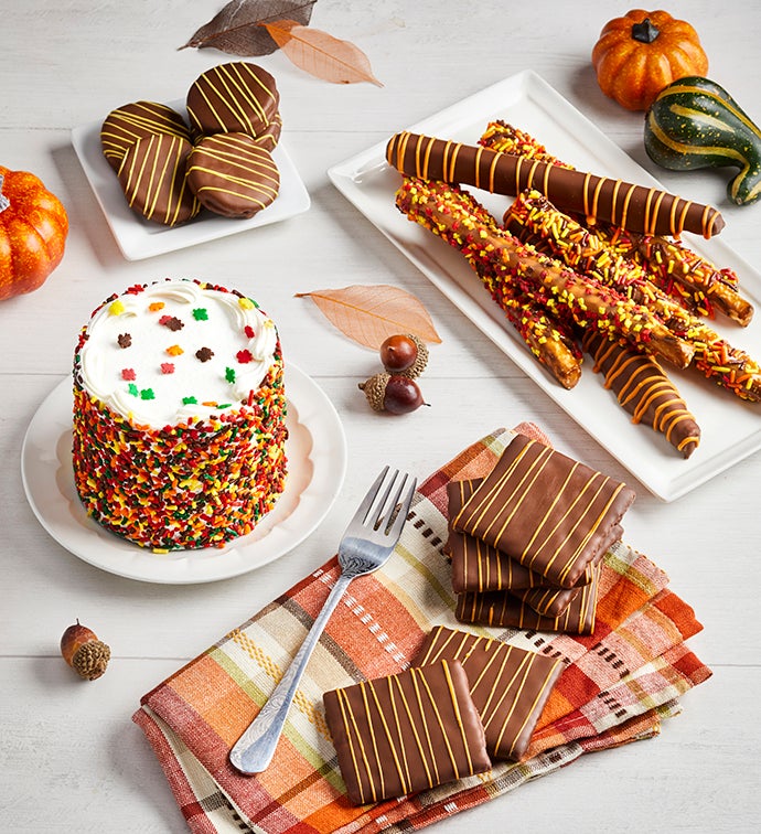 Fall Cake & Chocolate Dipped Treats